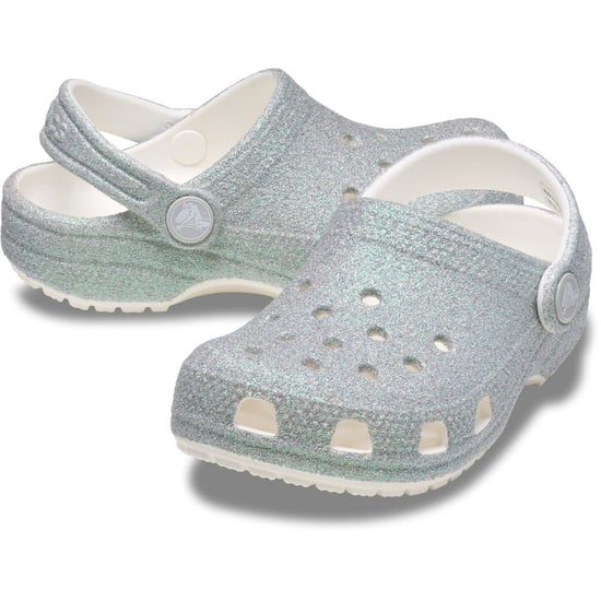 Crocs Classic Glitter Clog Thermoplastische Witte Instappers - Image 3