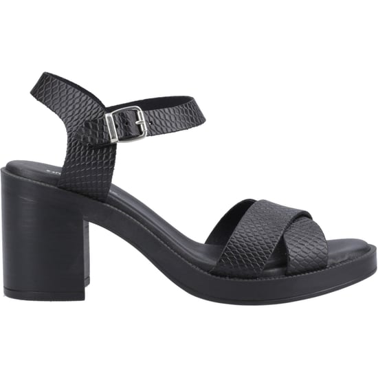 Hush Puppies Georgia Dames Leren Zwart/Slang Sandalen - Image 5