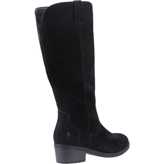 Hush Puppies Isabella Dames Suède Zwarte Kniehoge Laarzen Met Hak - Image 2