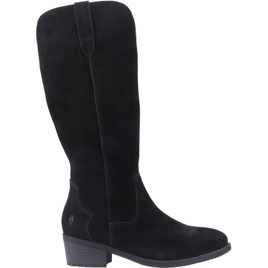 Hush Puppies Isabella Dames Suède Zwarte Kniehoge Laarzen Met Hak - Image 5