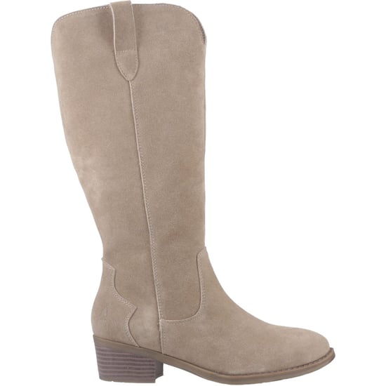 Hush Puppies Isabella Dames Suède Taupe Kniehoge Laarzen Met Hak - Image 5