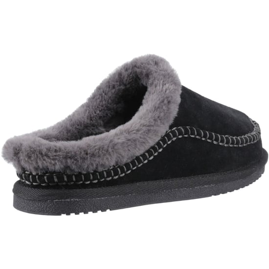 Hush Puppies Anika Suède Dames Zwarte Slippers - Image 2