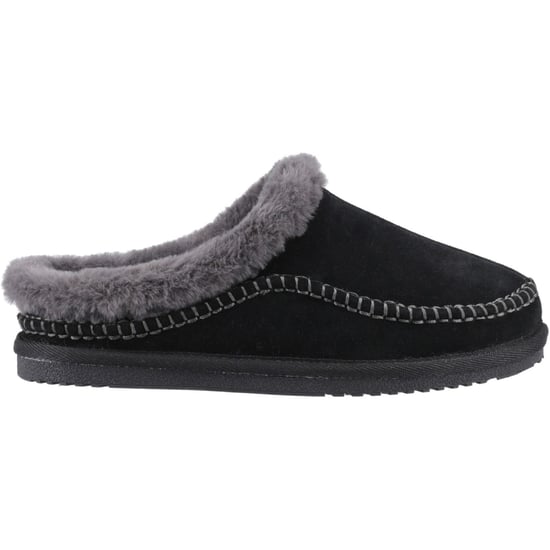 Hush Puppies Anika Suède Dames Zwarte Slippers - Image 5