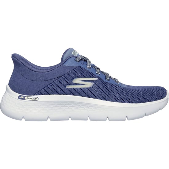 Skechers Go Walk Flex Textiel Dames Blauwe/Groene Sneakers - Image 2