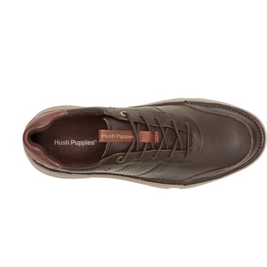 Hush Puppies Baylor Leren Heren Sneakers Bruin - Image 4