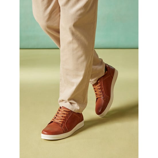 Hush Puppies Madden Heren Sneakers Van Leer In De Kleur Tan - Image 5