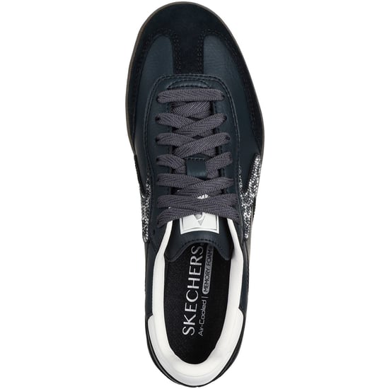 Skechers Hotshot Glanzende Vlekken Dames Zwart/Wit Sneakers - Image 3