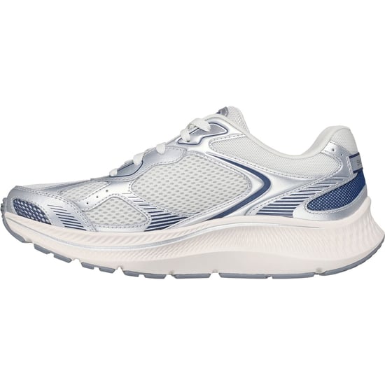 Skechers GO RUN Consistent 2.0 Volt Dames Sneakers Van Leer In Zilver/marineblauw - Image 4