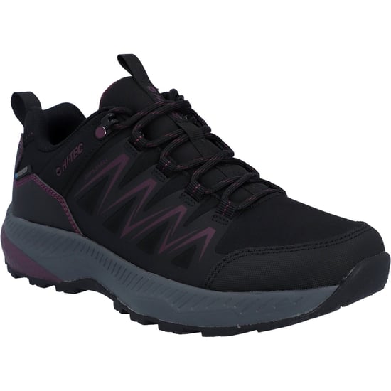 Hi-Tec Stealth Low Womens Polyester Dames Zwarte/paarse Wandelschoenen - Image 1