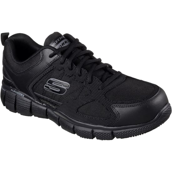 Skechers Workwear Telphin Sanphet Leren Heren Zwarte Veiligheidssneakers - Image 1