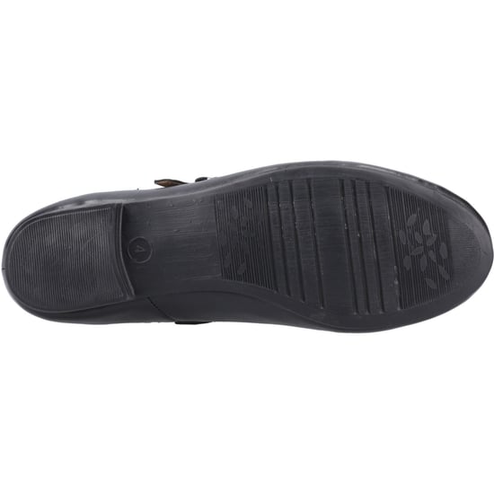 Hush Puppies Nancy Mary Jane Dames Zwarte Leren Schoenen Van Leer - Image 3