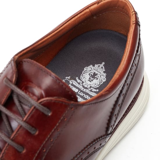 Base London Flight Leren Heren Bruine Brogues Schoenen - Image 6