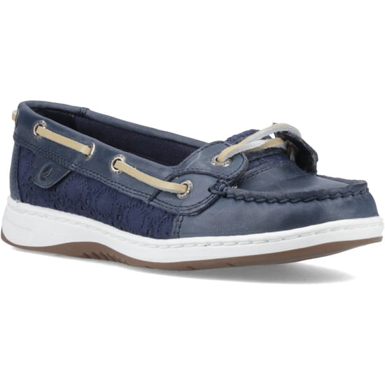Sperry Angelfish Leren En Katoenen Damesschoenen In Marineblauw - Image 1