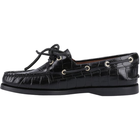 Sperry Authentic 2 Eye Dames Bootschoenen Van Zwart Leer - Image 4