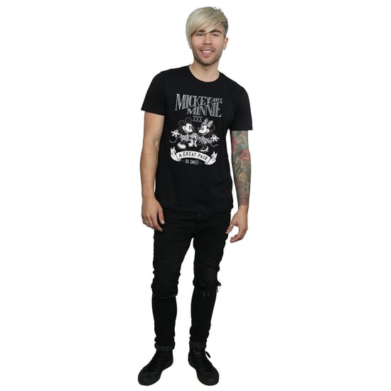 Disney Heren Mickey en Minnie Mouse Geweldig Paar T-shirt (Zwart) - Image 4