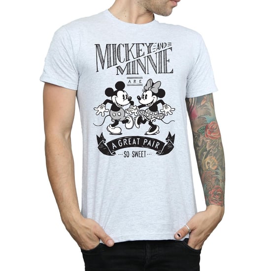 Disney Heren Mickey en Minnie Mouse Geweldig Paar T-shirt (Sportgrijs) - Image 3
