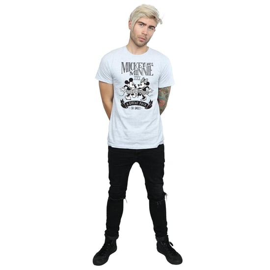 Disney Heren Mickey en Minnie Mouse Geweldig Paar T-shirt (Sportgrijs) - Image 4