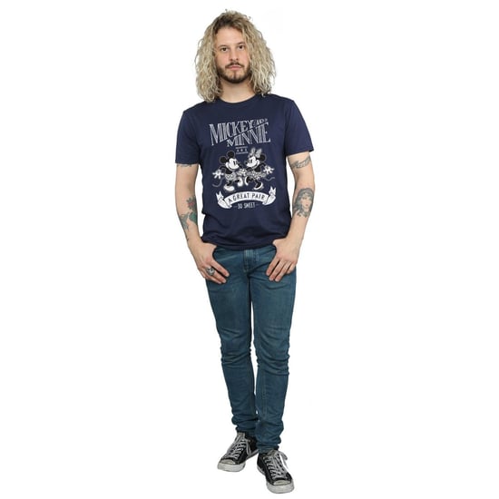 Disney Heren Mickey en Minnie Mouse Geweldig Paar T-shirt (Marineblauw) - Image 4