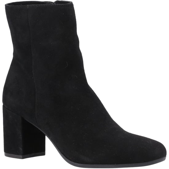 Hush Puppies Octavia Dames Zwarte Suède Enkellaarzen Met Hak - Image 1