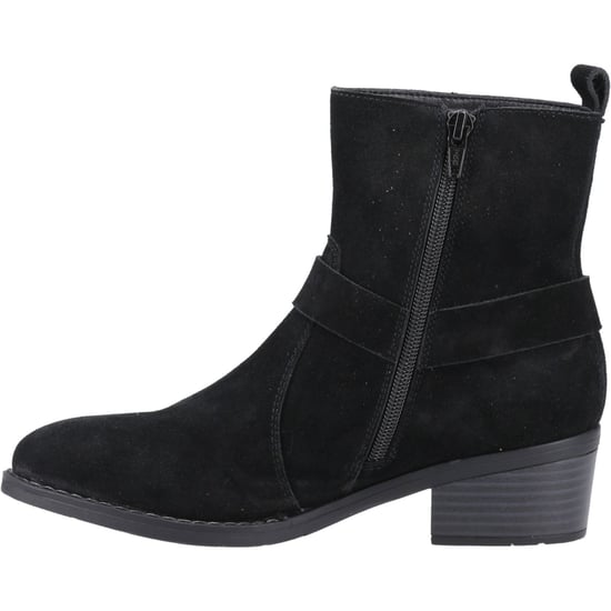 Hush Puppies Iria Dames Zwarte Suède Enkellaarzen Met Hak - Image 4