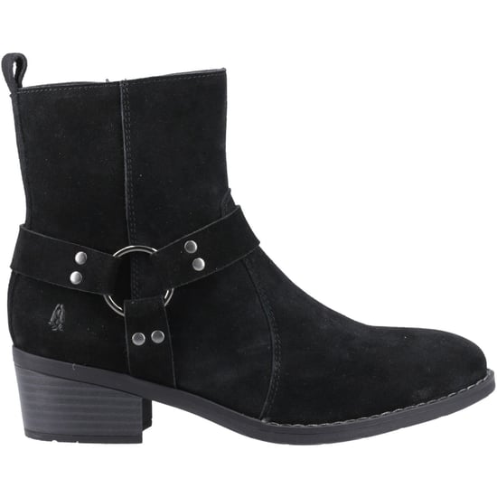 Hush Puppies Iria Dames Zwarte Suède Enkellaarzen Met Hak - Image 5
