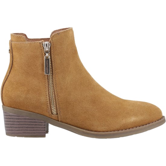 Hush Puppies Ingrid Suède Dames Tan Hak Enkellaarsjes - Image 5