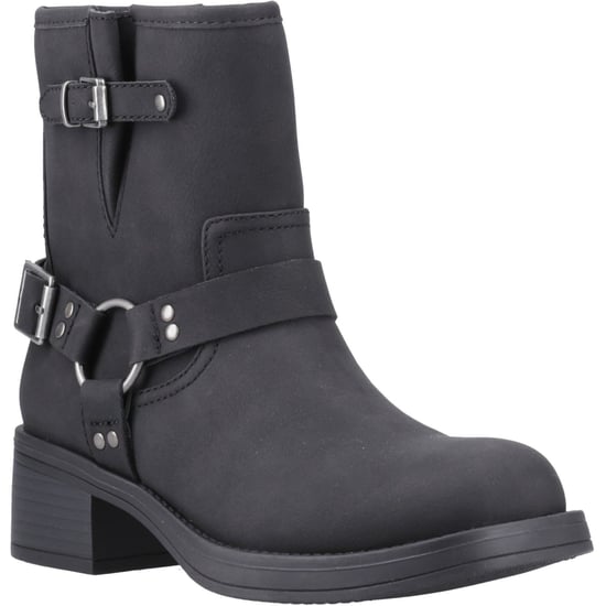 Rocket Dog Nino Faux Leather Dames Zwarte Hakken Enkellaarsjes - Image 1