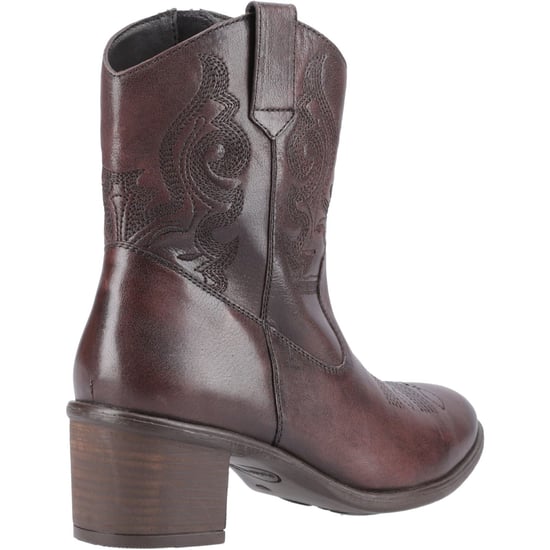 Hush Puppies Wynn Leren Dames Chocolade Bruine Enkellaarsjes Met Hak - Image 2