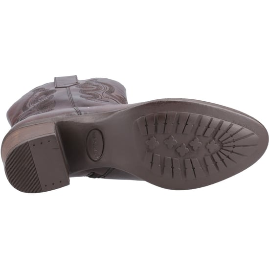 Hush Puppies Wynn Leren Dames Chocolade Bruine Enkellaarsjes Met Hak - Image 3