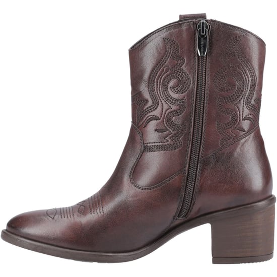 Hush Puppies Wynn Leren Dames Chocolade Bruine Enkellaarsjes Met Hak - Image 4