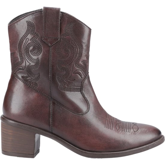 Hush Puppies Wynn Leren Dames Chocolade Bruine Enkellaarsjes Met Hak - Image 5