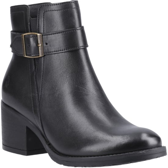 Hush Puppies Hensley Leren Dames Zwarte Hoge Enkellaarsjes - Image 1