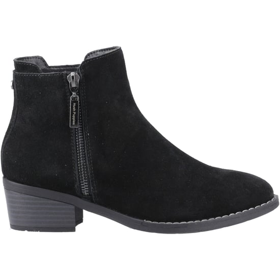 Hush Puppies Ingrid Dames Zwarte Suède Enkellaarzen Met Hak - Image 5