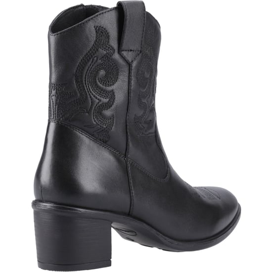 Hush Puppies Wynn Leren Zwarte Enkellaarzen Met Hak Voor Dames - Image 2