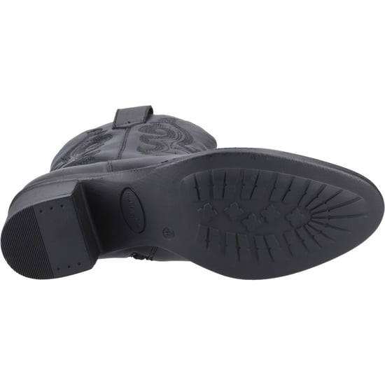 Hush Puppies Wynn Leren Zwarte Enkellaarzen Met Hak Voor Dames - Image 3