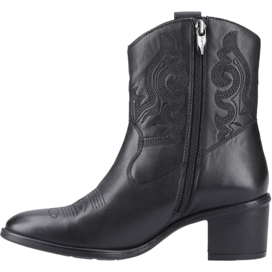 Hush Puppies Wynn Leren Zwarte Enkellaarzen Met Hak Voor Dames - Image 4