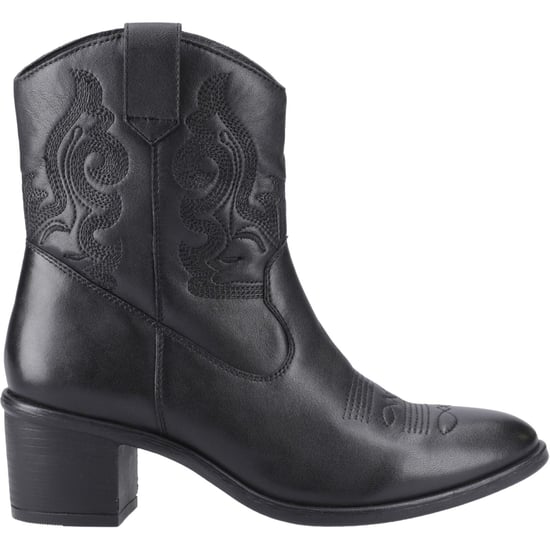 Hush Puppies Wynn Leren Zwarte Enkellaarzen Met Hak Voor Dames - Image 5
