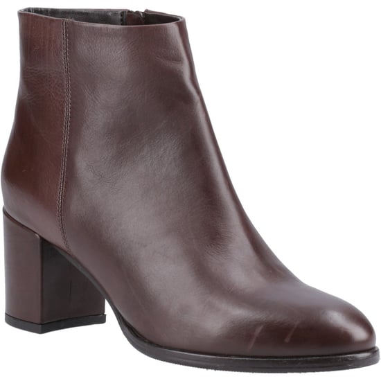 Hush Puppies Claridy Leren Enkellaarsjes Met Hoge Hak In Het Bruin Voor Dames - Image 1