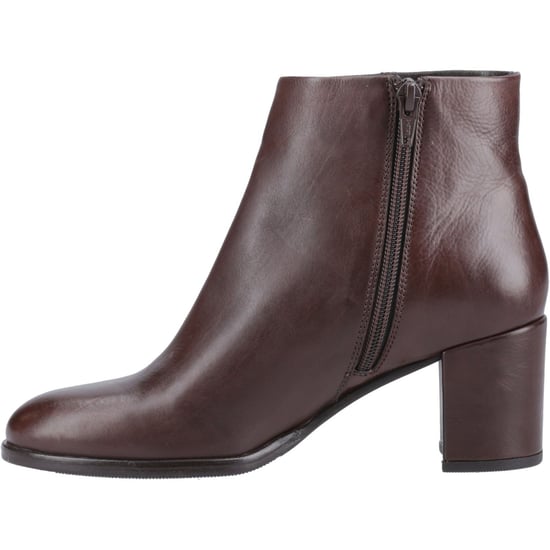 Hush Puppies Claridy Leren Enkellaarsjes Met Hoge Hak In Het Bruin Voor Dames - Image 4