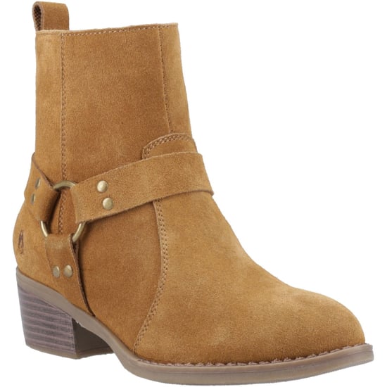 Hush Puppies Iria Suède Tan Enkellaarsjes Met Hak Voor Dames - Image 1