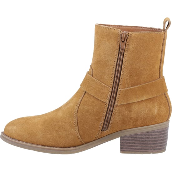Hush Puppies Iria Suède Tan Enkellaarsjes Met Hak Voor Dames - Image 4