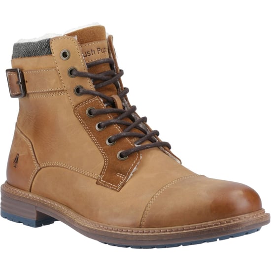 Hush Puppies Jordan Leder Heren Tan Enkellaarzen - Image 1