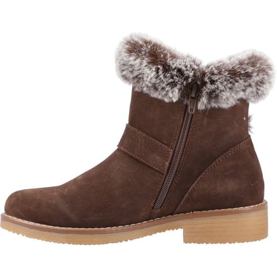 Hush Puppies Hannah Dames Suède Chocoladebruine Winter Enkellaarzen - Image 4