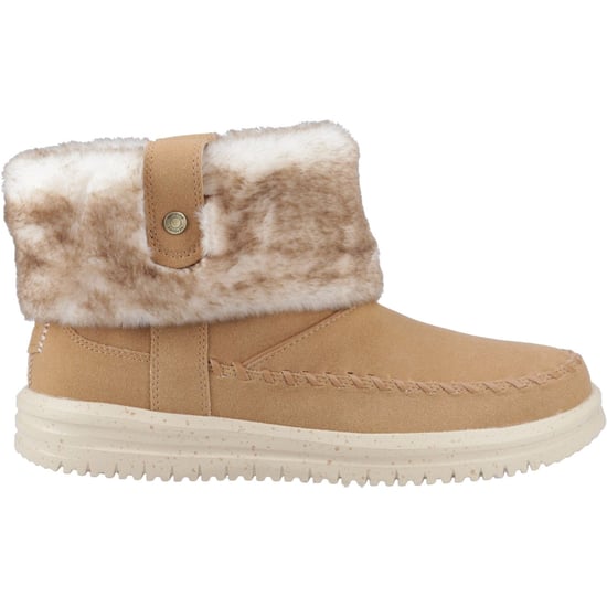 HEYDUDE Camden Cuff Classic Cozy Polyester Dames Cognac Winter Enkellaarzen - Image 5