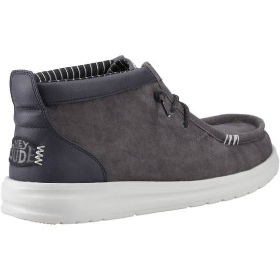 HEYDUDE Wally Mid GripR Katoenen Heren Zwarte Oester/Zwarte Enkellaarzen - Image 2