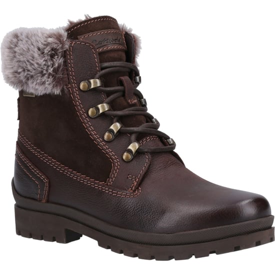 Cotswold Evenlode Leren Dames Bruine Winter Enkellaarsjes - Image 1