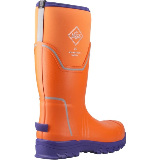 Muck Boots Grit S5 Herenschoenen Van Rubber In Oranje/blauw Met Wellington-patroon - Image 2