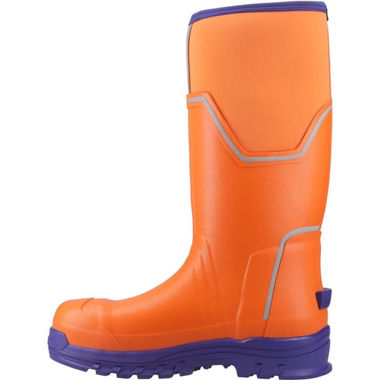 Muck Boots Grit S5 Herenschoenen Van Rubber In Oranje/blauw Met Wellington-patroon - Image 4