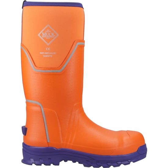 Muck Boots Grit S5 Herenschoenen Van Rubber In Oranje/blauw Met Wellington-patroon - Image 5