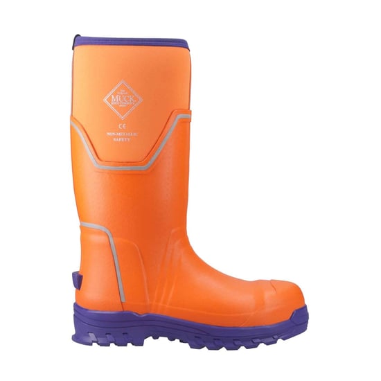Muck Boots Grit S5 Herenschoenen Van Rubber In Oranje/blauw Met Wellington-patroon - Image 6